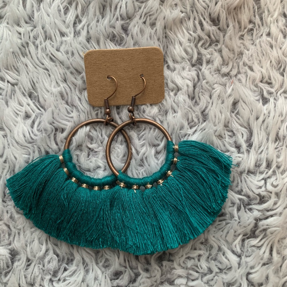 turquoise tassel Earrings